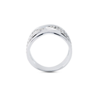 Ring aus Sterlingsilber im zeitgenössischen geometrischen Stil, der von Zirkonia-Pavé begleitet wird 20-1009