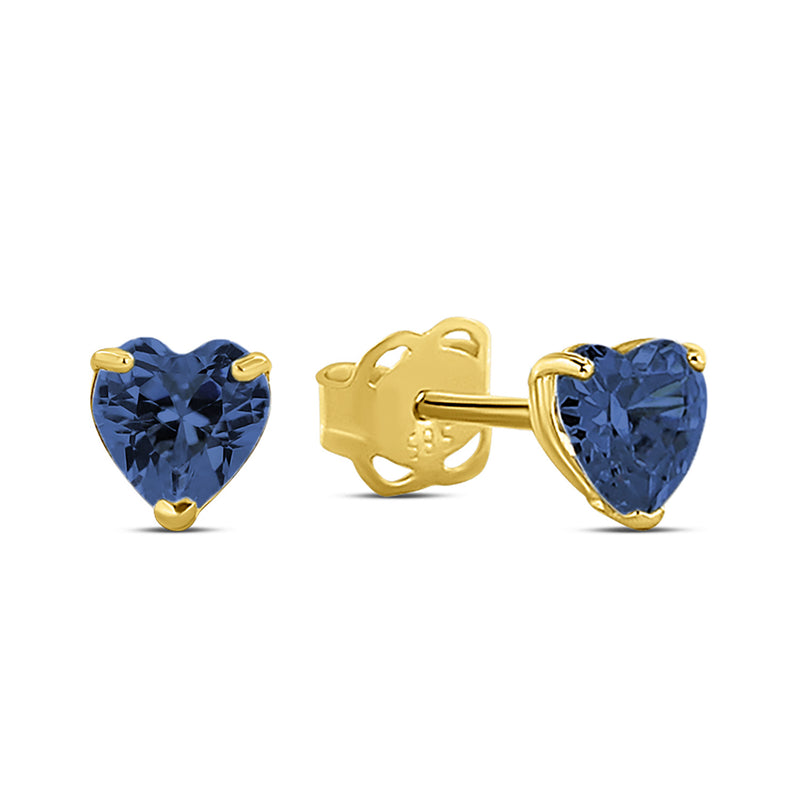Ohrstecker Herz Zirkonia blau Gold 585 57688