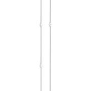 Halskette aus rhodiniertem Sterlingsilber mit langer glänzender geflochtener Kette und mehreren runden weißen Süßwasserperlen als Zwischenstücke N-4641