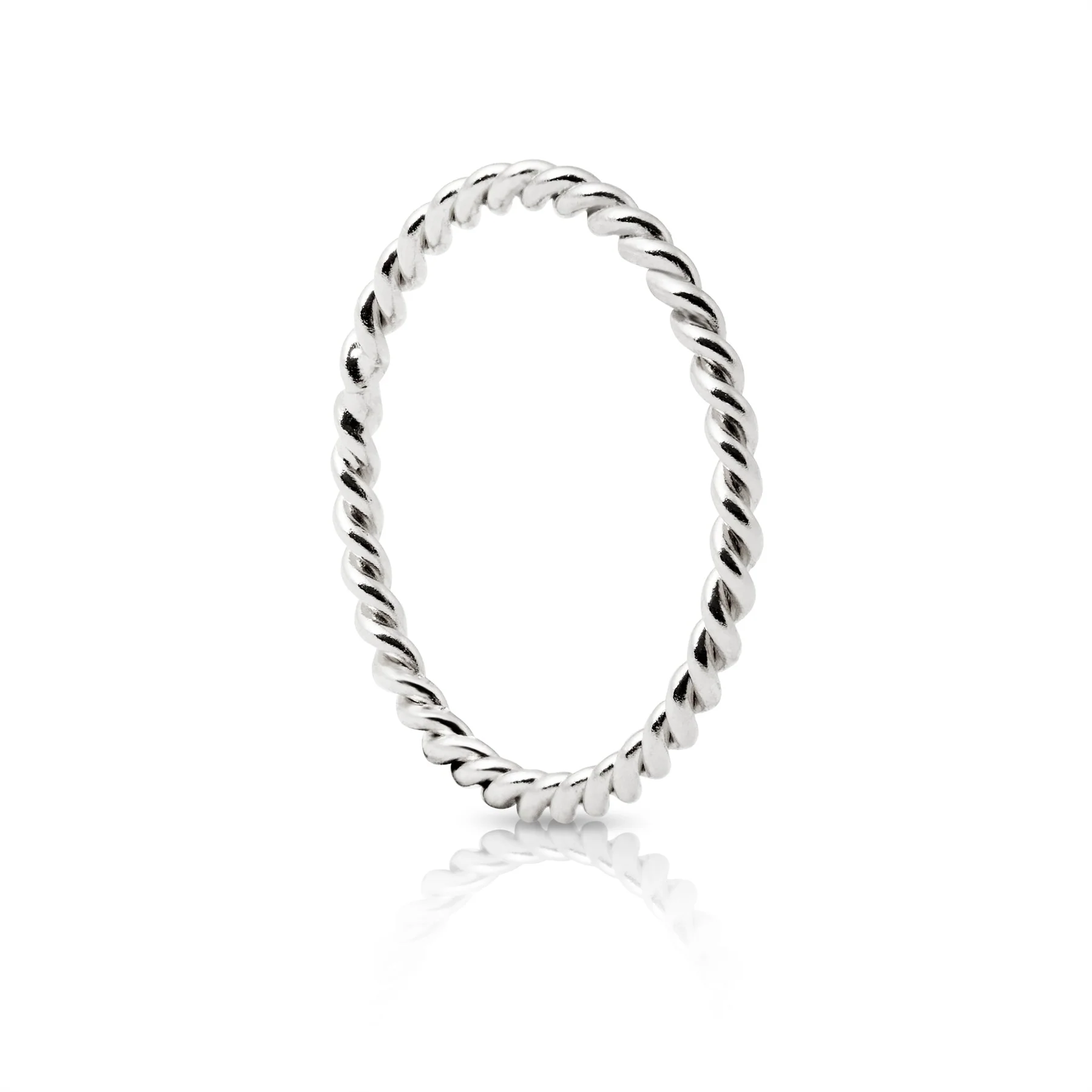 Ring aus Sterlingsilber mit glänzender Torsade RI-10035P-48