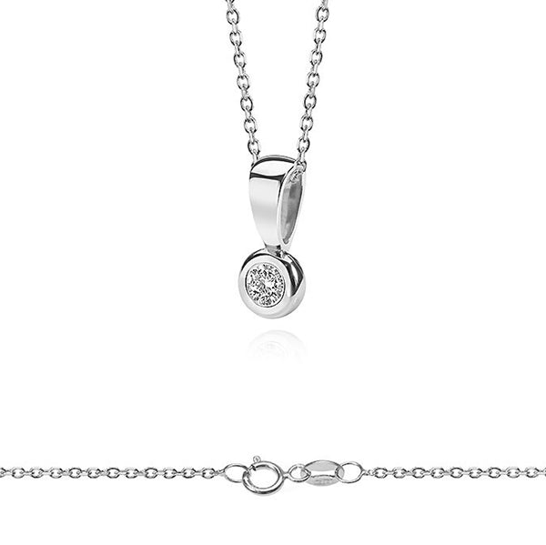 Lovebird Collier mit Brillant 0,05 ct. Weissgold 585 LB116