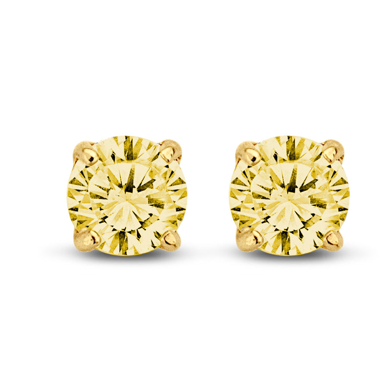 Ohrstecker Zirkonia gelb 5 mm Gold 585 57576