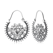 Ohrringe aus Sterlingsilber im Hindu-Stil mit einem Hauch von Oxidation E-2447