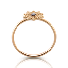 Ring aus Sterlingsilber und Gelbgold im Ethno-Stil, Sternform mit kleiner runder Perlmuttplatte Cabochon in der Mitte RI-10093GP