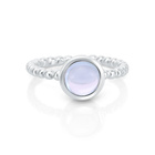 Sterlingsilberring mit rundem himmelblauer Topas-Cabochon RI-10117A