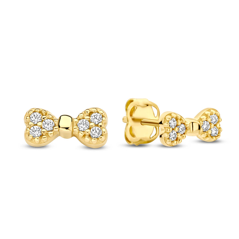 Ohrstecker Anzugfliege 12 Zirkonia Gold 585 57871