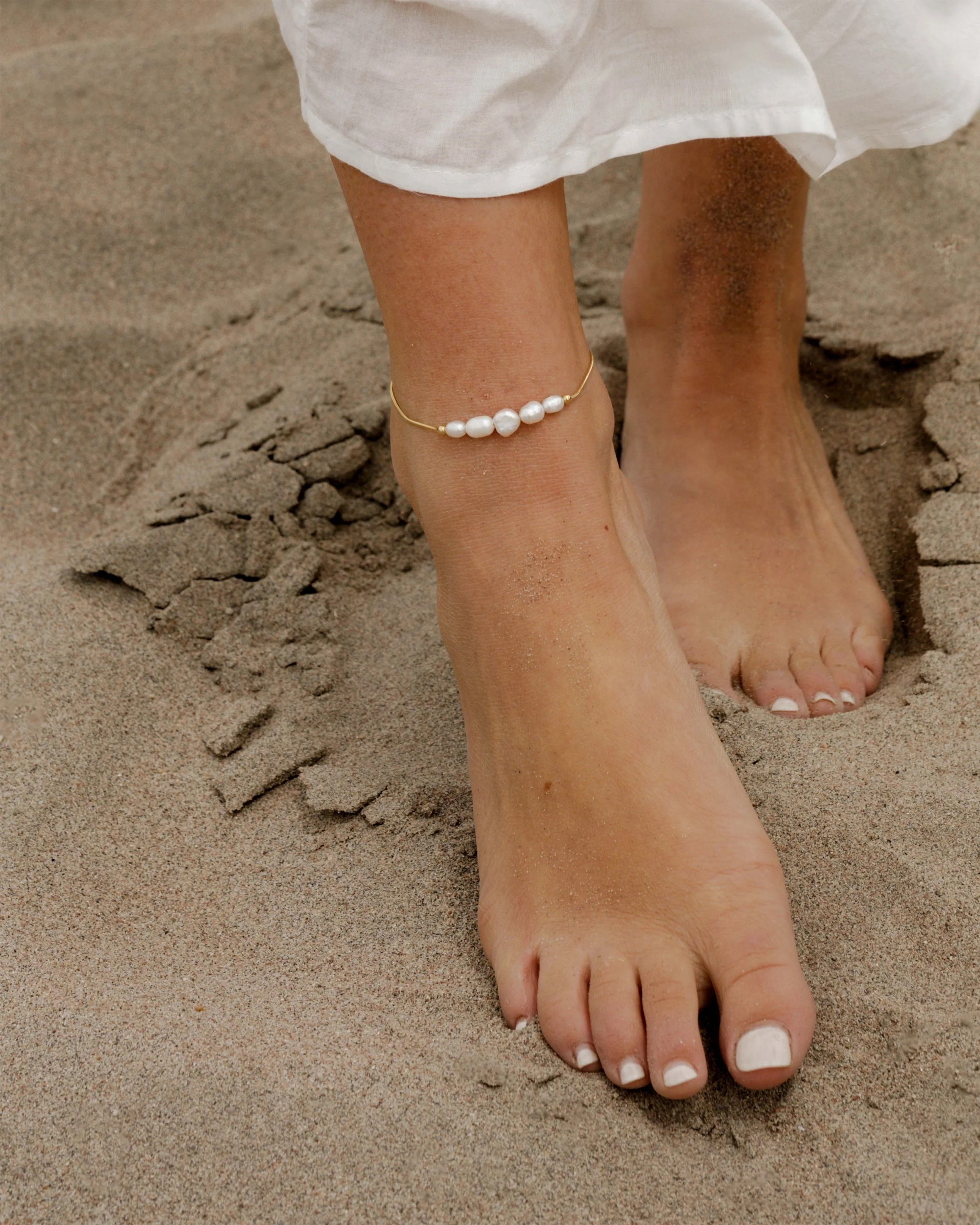 LUAMAYA Pearlessence Anklet Gold Fusskette