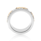 Bicolor Ring aus Sterlingsilber mit Alphorn, Kühen, Edelweiß und Tannenbäumen RG-7024-48