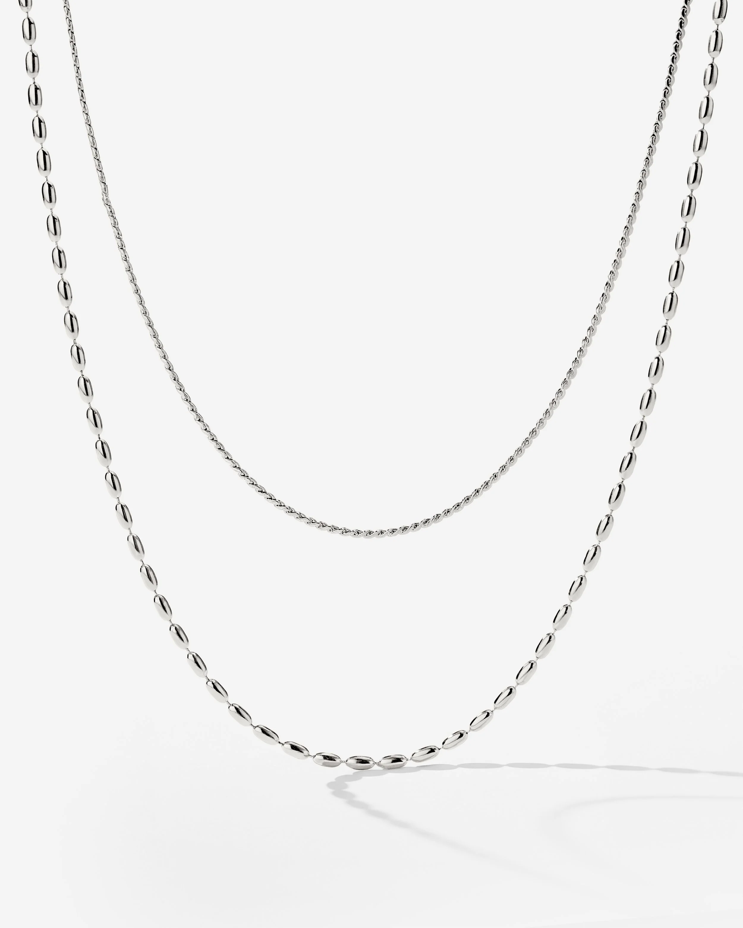 LUAMAYA Droplet Double Necklace Silber