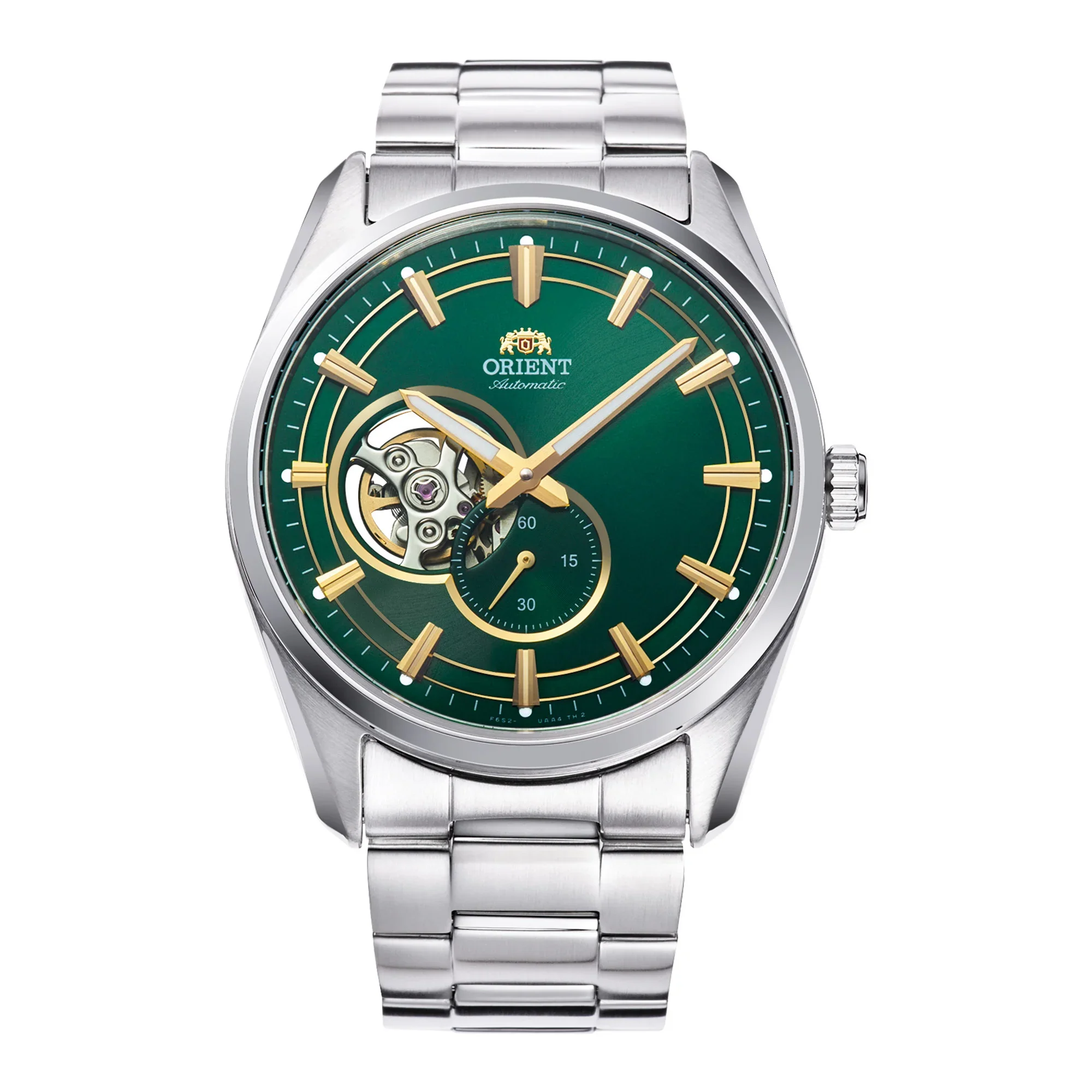 Orient Small Seconds Semi Skeleton Stahl Grün RA-AR0008E