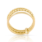 Ring aus Sterlingsilber Gelbgold plattiert bestehend aus 3 Ringen in verschiedenen Formen RI-10087GP