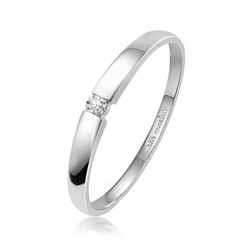 Lovebird Spannring mit Brillant 0,03 ct. Weissgold 585 LB126