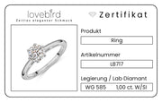 Lovebird Damenring mit Lab Grown Brillant 1,00 ct. Weißgold 585  LB717