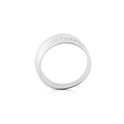 Ring aus Sterlingsilber mit einer Kombination aus matten, glänzenden Silberstreifen plus einem Streifen mit Zirkonia-Pavé 20-1008
