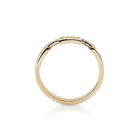 Ring aus Sterlingsilber mit Gelbgoldauflage, der ein modernes rechteckiges Design mit einem zarten Hauch von Glanz durch diese Zirkonia verbindet RG-4359