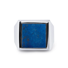 Sterlingsilber Siegelring, verziert mit einem Lapislazuli im Quadratschliff (15x15mm) R-4332
