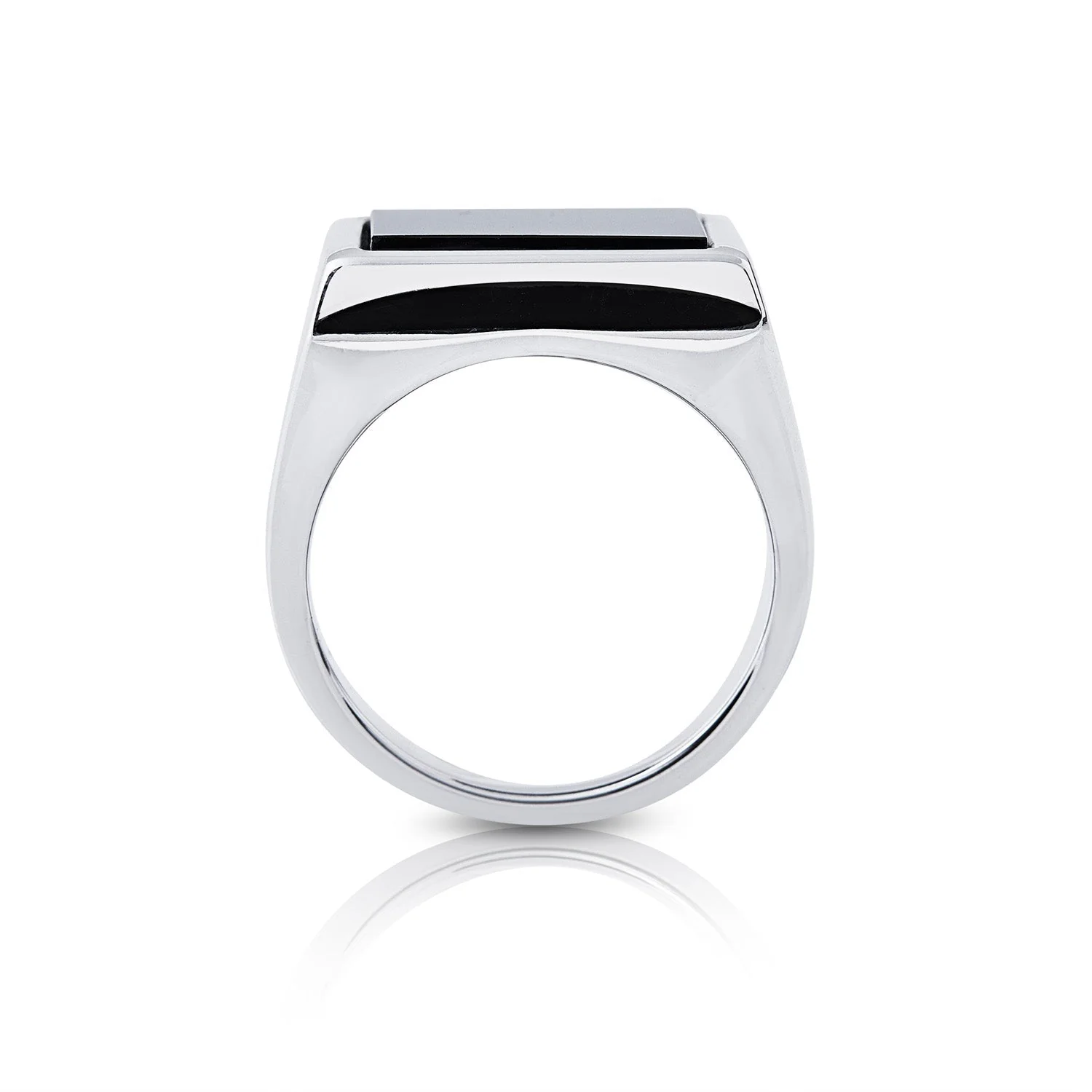 Sterlingsilber Siegelring mit Onyx 15mm R-4331-58