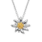 Sterlingsilber Bicolor Halskette mit Edelweiss Motiv NG-8023