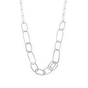 Halskette aus platiniertem Sterlingsilber in Form einer Büroklammer N-1446