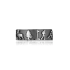 Sterlingsilber Ring mit Steinböcken, Gämse, Matterhorn, Edelweiss, Wanderern und Chalet R-7008-1