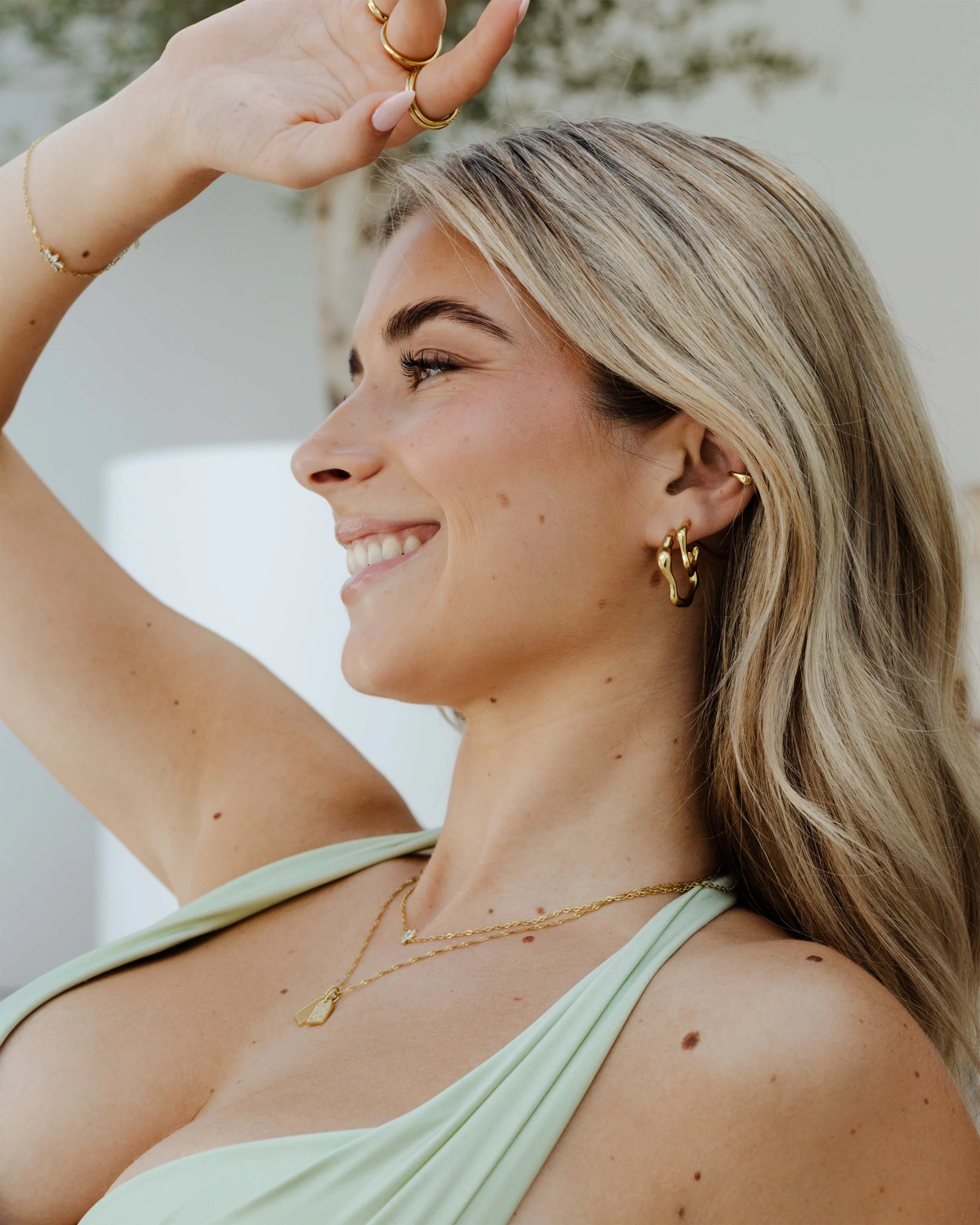 LUAMAYA Solar Wave Hoop Studs Large