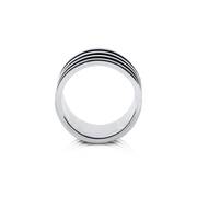 Ring aus Sterlingsilber mit glänzendem und oxidiertem Finish R-4344-M