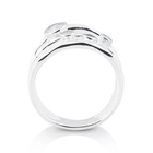 Ring aus Sterlingsilber, mit weißen 3mm und 6mm Zirkonia auf mehreren Ringen RI-10122A