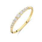 Damenring mit 9 Zirkonia Gold 585