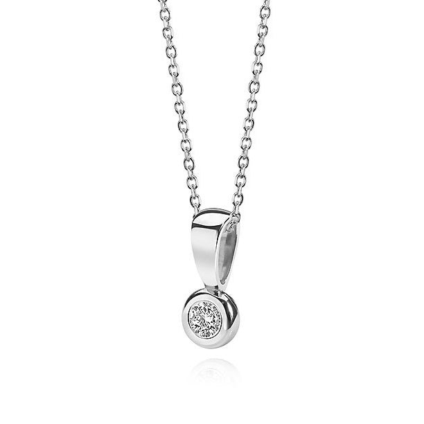 Lovebird Collier mit Brillant 0,05 ct. Weissgold 585 LB116