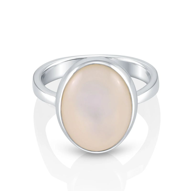Ring aus Sterlingsilber mit ovalem Perlmutt R-4432